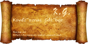 Kovásznai Gábor névjegykártya